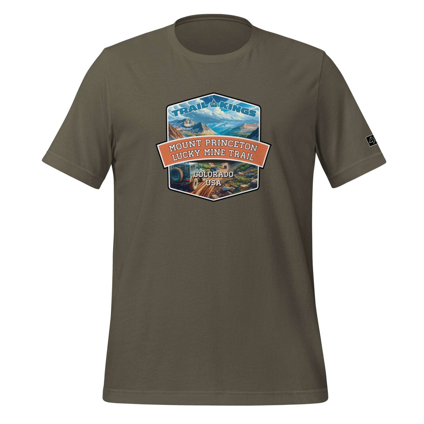 Trail Kings: Mount Princeton Lucky Mine Trail - Unisex t-shirt  in  Army / 3XL  -  4XOD