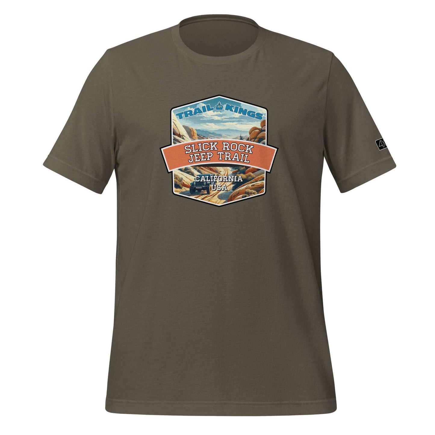 Trail Kings: Slick Rock Jeep Trail - Unisex t-shirt  in  Army / 3XL  -  4XOD