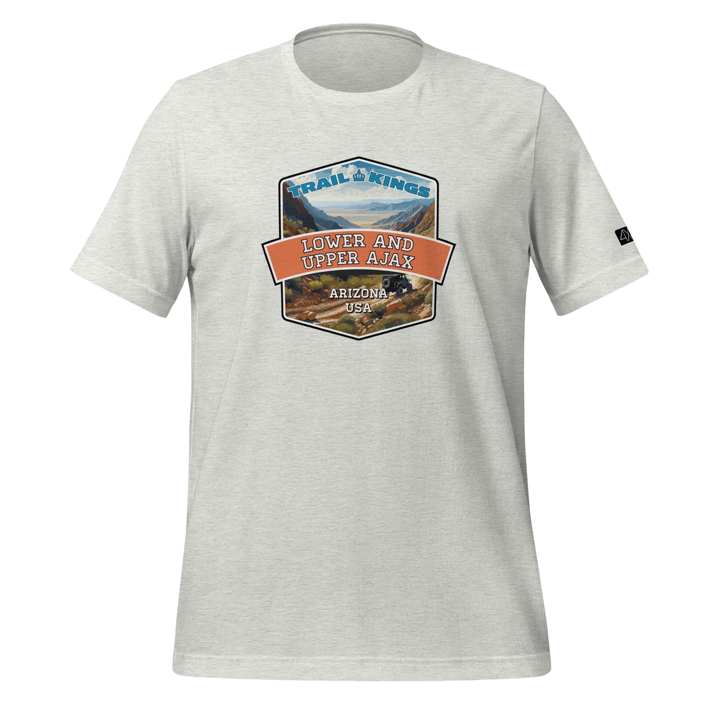 Trail Kings: Lower and Upper Ajax - Unisex t-shirt  in  Ash / 3XL  -  4XOD: Gear Up, Stand Out - Adventure Awaits!