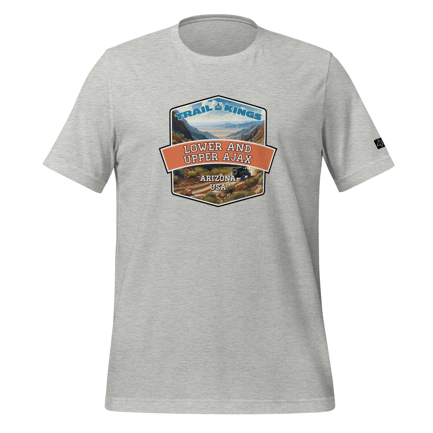 Trail Kings: Lower and Upper Ajax - Unisex t-shirt  in  Athletic Heather / 3XL  -  4XOD: Gear Up, Stand Out - Adventure Awaits!