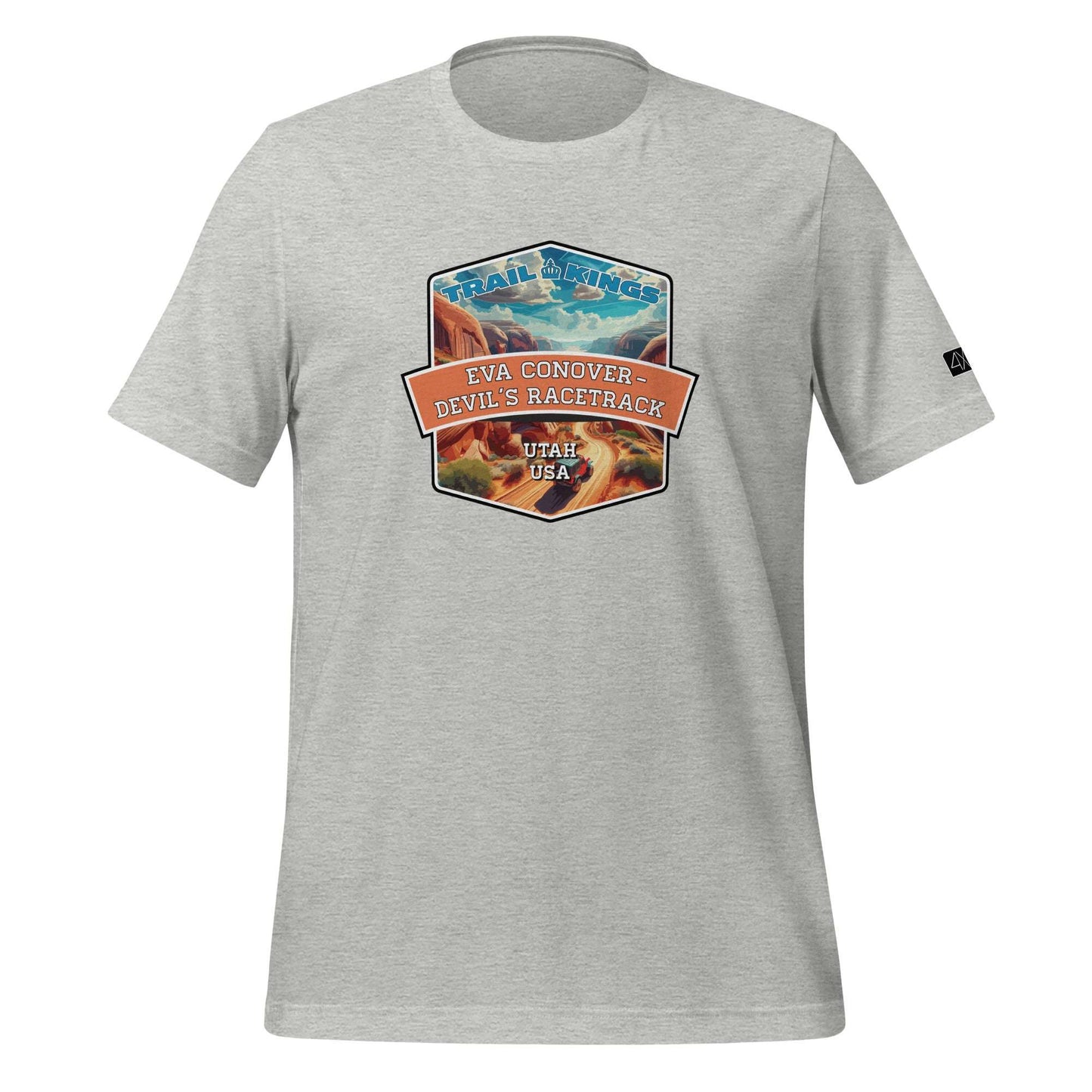 Trail Kings: Eva Conover - Devil's Racetrack - Unisex t-shirt  in  Athletic Heather / 3XL  -  4XOD