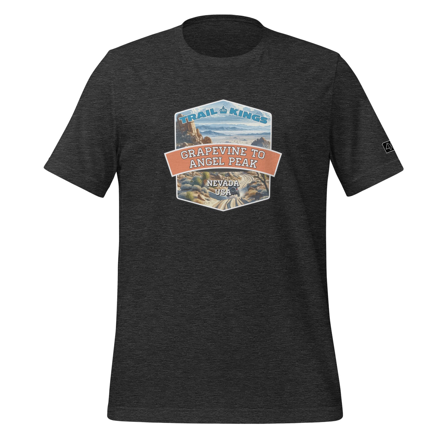 Trail Kings: Grapevine to Angel Peak - Unisex t-shirt  in  Dark Grey Heather / 3XL  -  4XOD