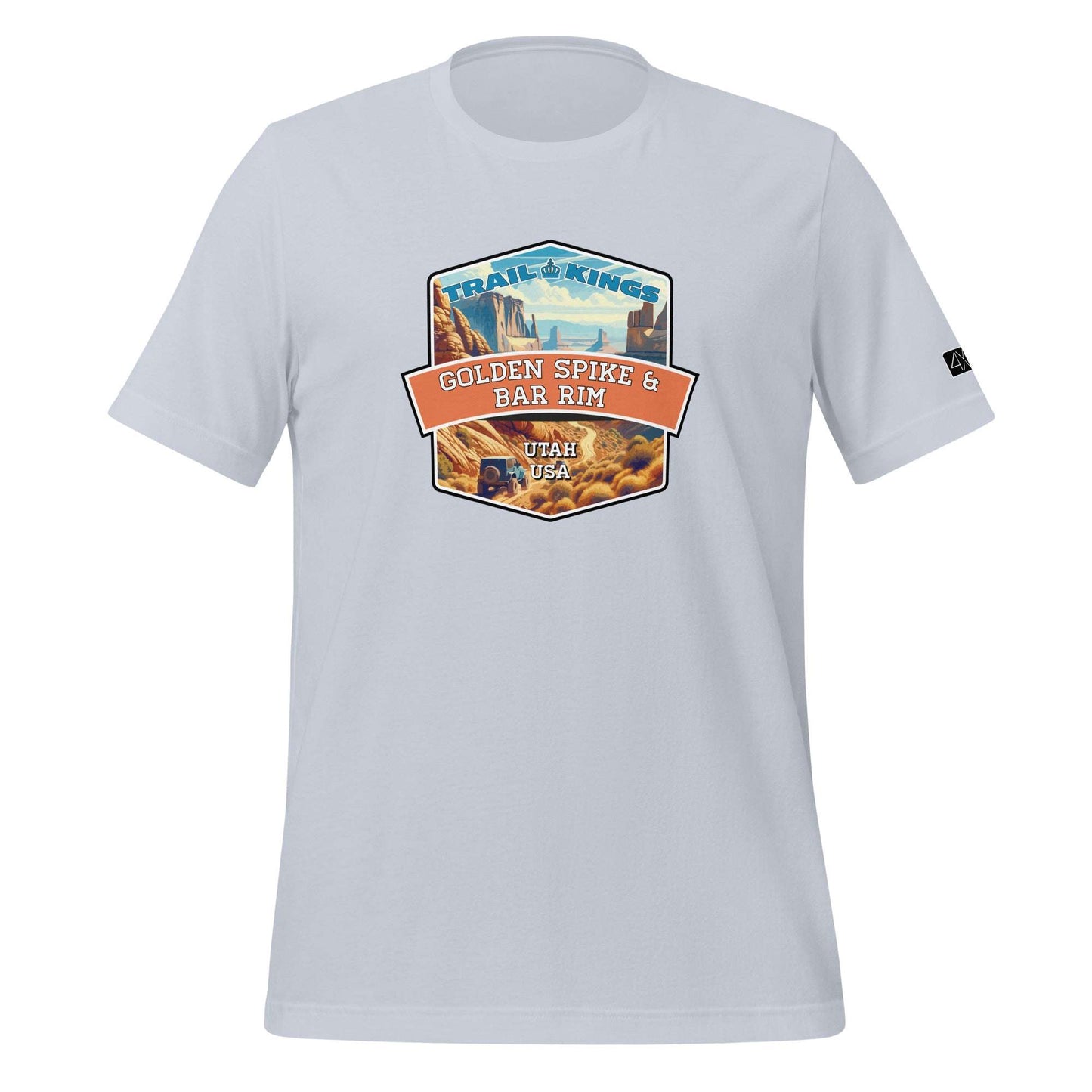 Trail Kings: Golden Spike &amp; Bar Rim - Unisex t-shirt  in  Light Blue / 2XL  -  4XOD