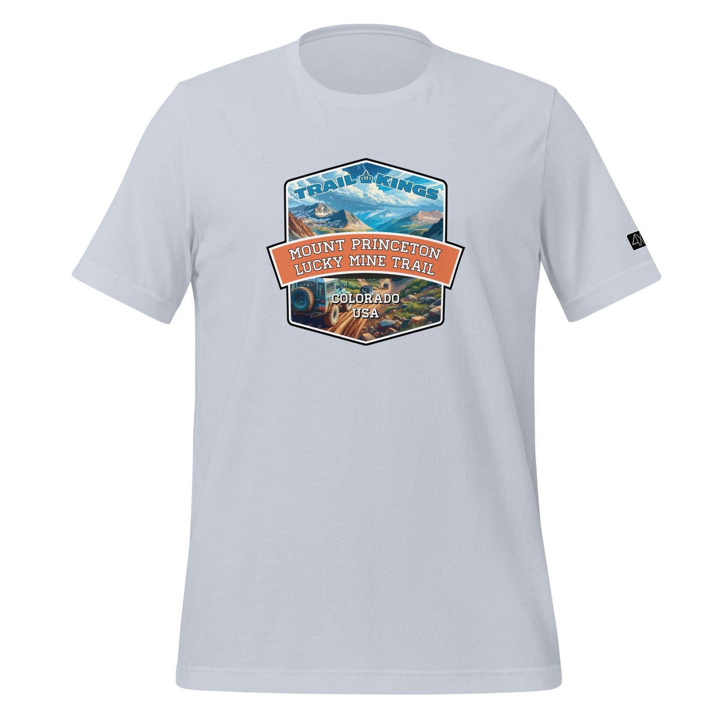 Trail Kings: Mount Princeton Lucky Mine Trail - Unisex t-shirt  in  Light Blue / 2XL  -  4XOD