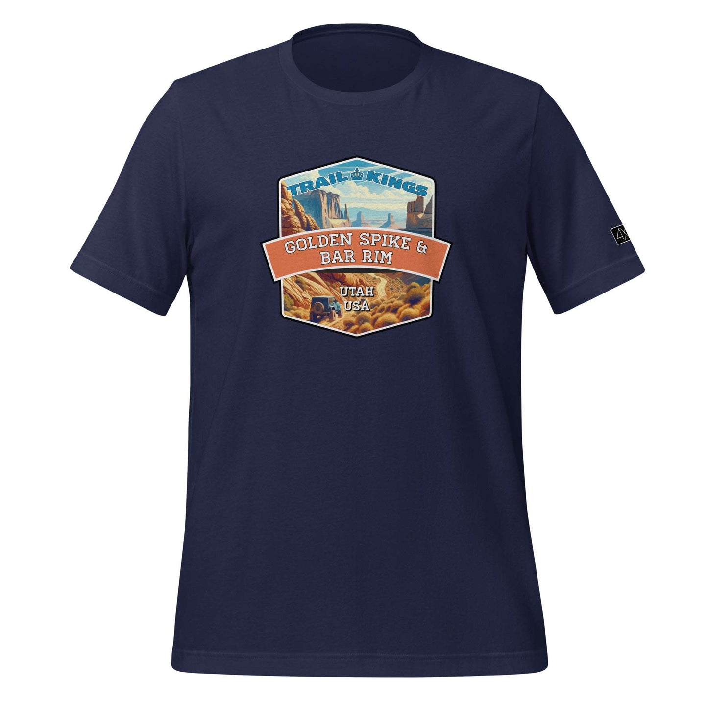 Trail Kings: Golden Spike &amp; Bar Rim - Unisex t-shirt  in  Navy / 3XL  -  4XOD