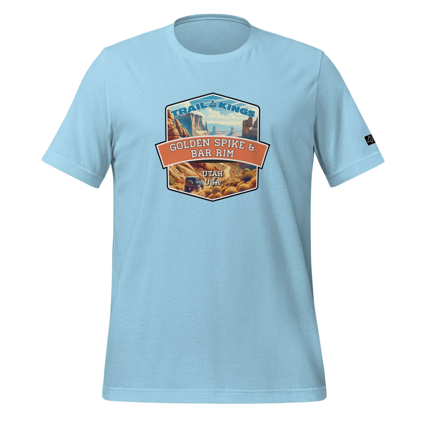 Trail Kings: Golden Spike &amp; Bar Rim - Unisex t-shirt  in  Ocean Blue / 3XL  -  4XOD