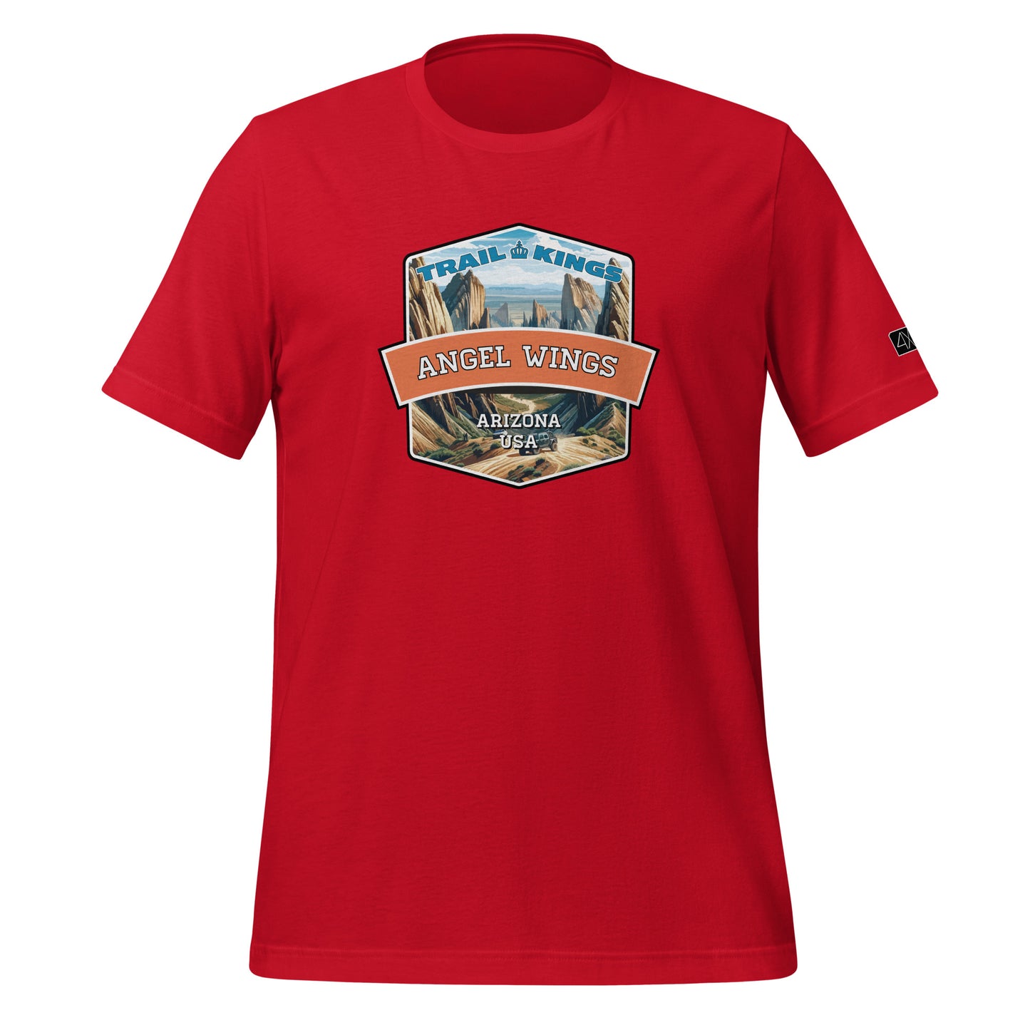 Trail Kings: Angel Wings - Unisex t-shirt  in  Red / 3XL  -  4XOD: Gear Up, Stand Out - Adventure Awaits!