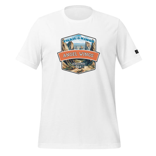 Trail Kings: Angel Wings - Unisex t-shirt  in  White / 3XL  -  4XOD: Gear Up, Stand Out - Adventure Awaits!